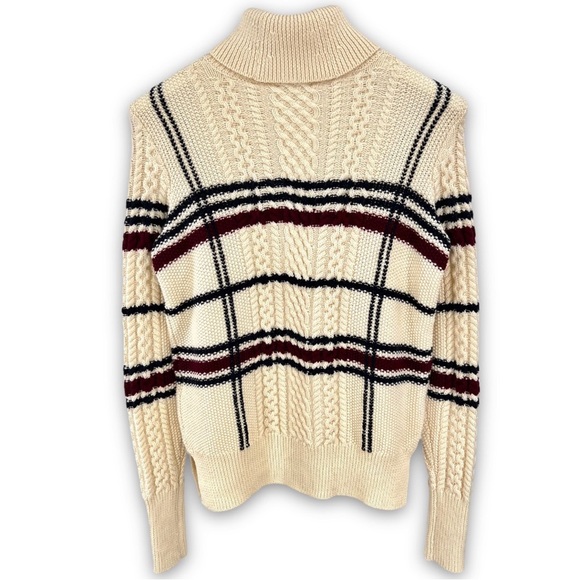 [reposted] Joie Off White Wool Turtleneck Cable Knit Sweater - Picture 3 of 9